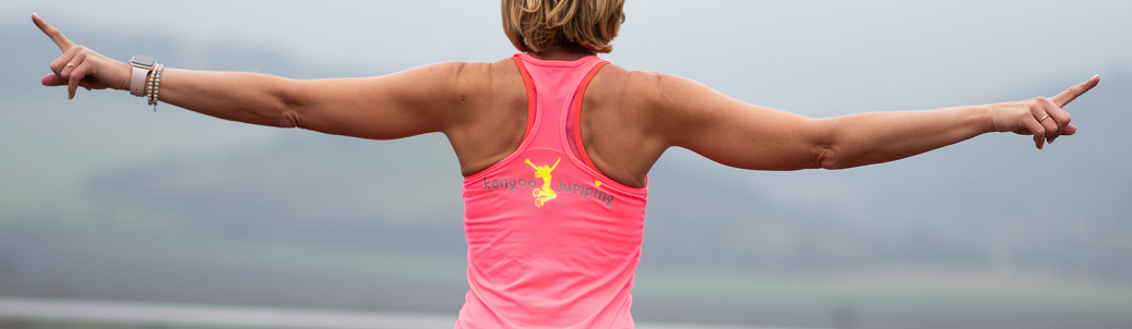 Kangoo jumping funkční neonové tílko růžové