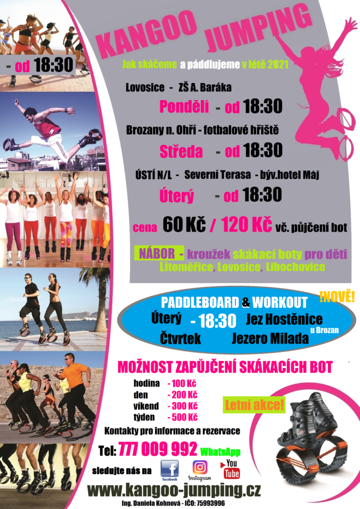 kangoo jumping a paddleboard workout léto 2021